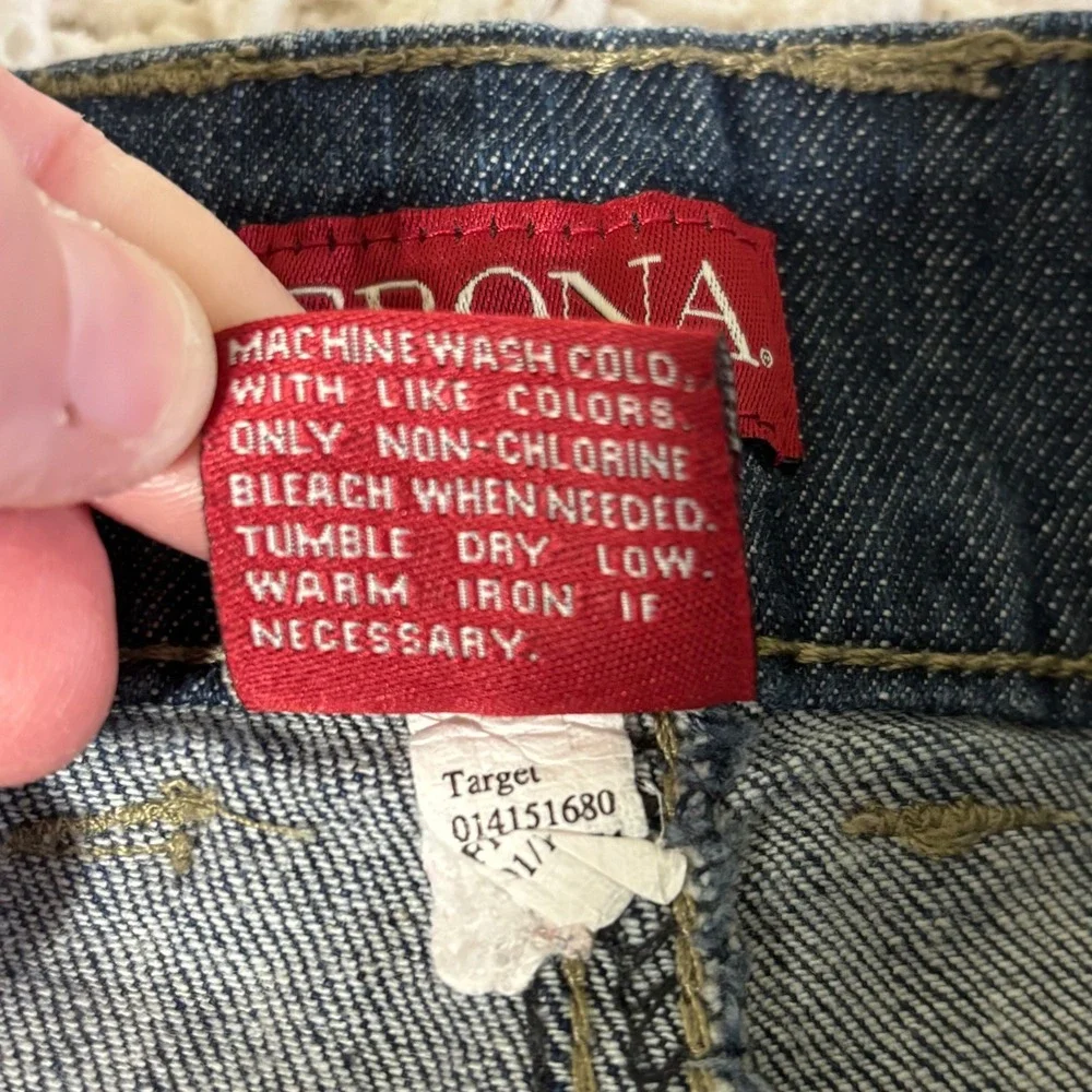 Merona Womens Dark‎ Wash Denim Shorts Fit 1 Size 2 Blue Cotton Stretch Indigo